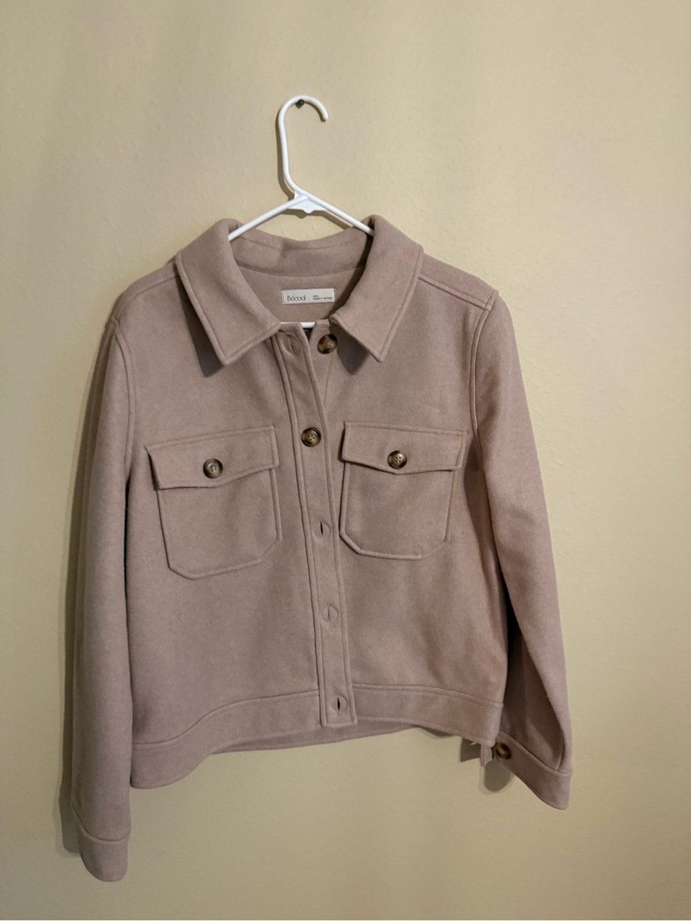 BE COOL Women's Light Taupe Pea Coat Jacket